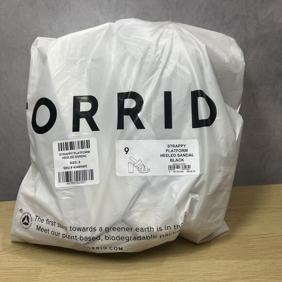 Torrid Strappy Platform Heeled Sandal Black Size 8.5WW See pictures for details - Picture 6 of 13